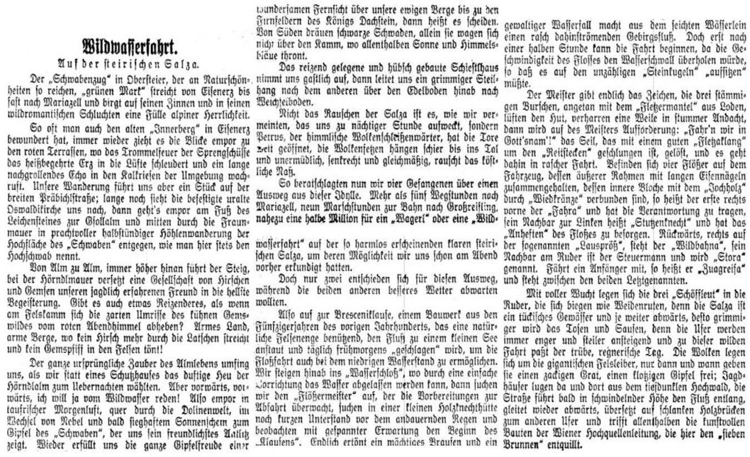 Bericht über Floßfahrt 1923 Teil 1